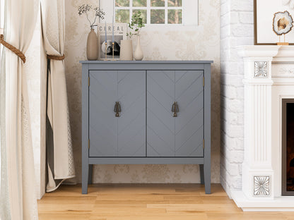 Aaron 2 Door Wooden Cabinets - Gray