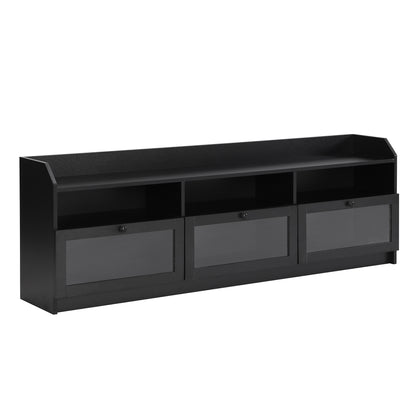 Ashton TV Stand with Acrylic Board Door - Black