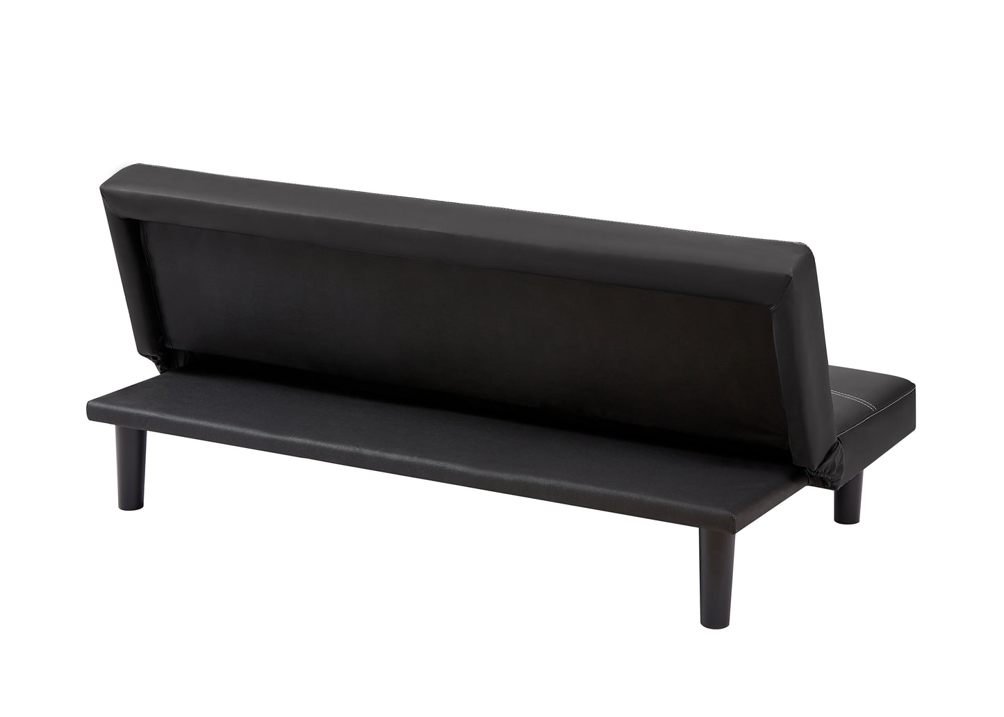 Bruno Black PU Convertible  Sofa Bed - Black