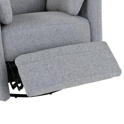 Niki Upholstered Swivel Recliner - Dark Grey