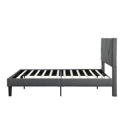 Peta Full Size Platform Bed Frame - Gray