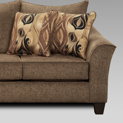 Camero Fabric Pillowback Loveseat - Brown