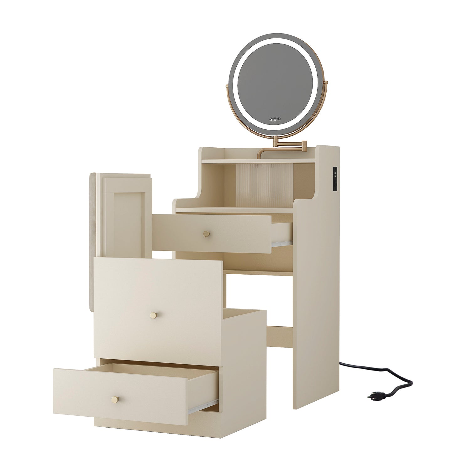 Nana 3 in 1 Vanity Desk With Mirror and Light