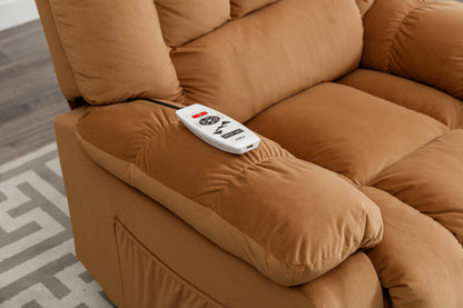 Parsons Power Recliner with Massage Function - Light Brown