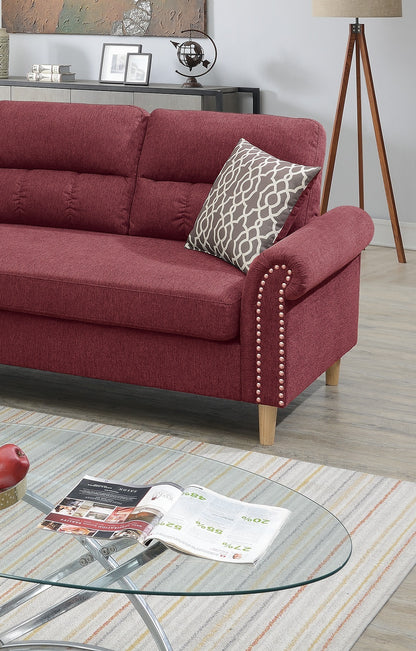 Esme Reversible Sectional Sofa Set  - Red