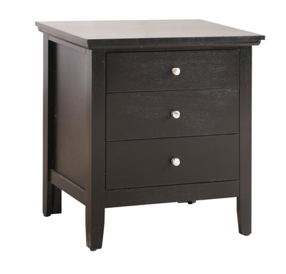 Hammond  3 Drawer Nightstand - Black