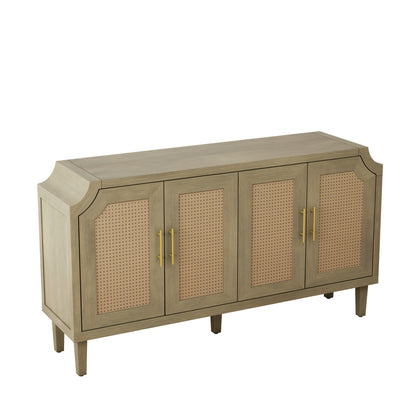 Amal 4-Door Cabinet with Rattan