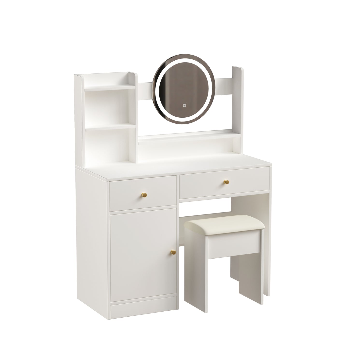 Zamo II Vanity Desk with Mirror and Lights