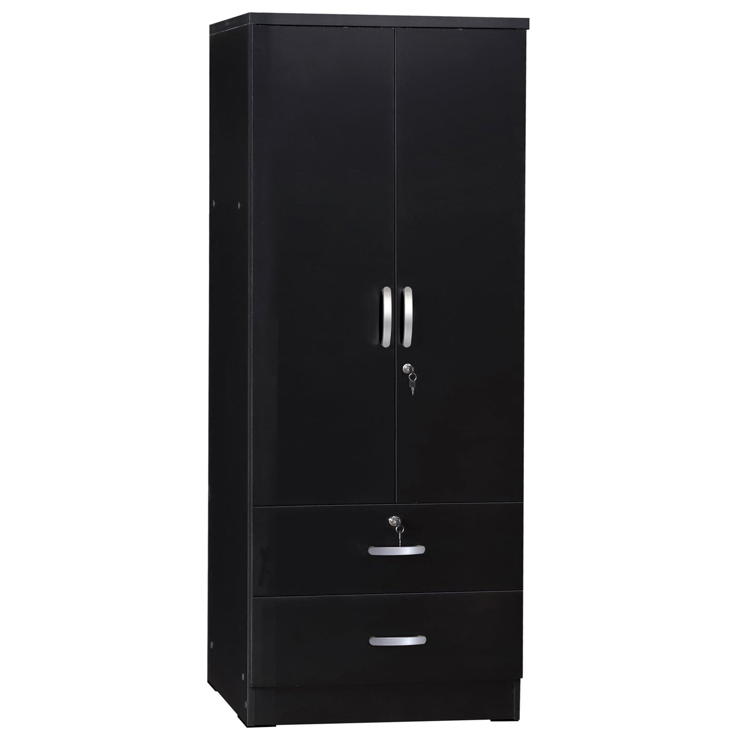 Go Green Woods Grace Wood 2-Door Wardrobe Armoire with 2-Drawers