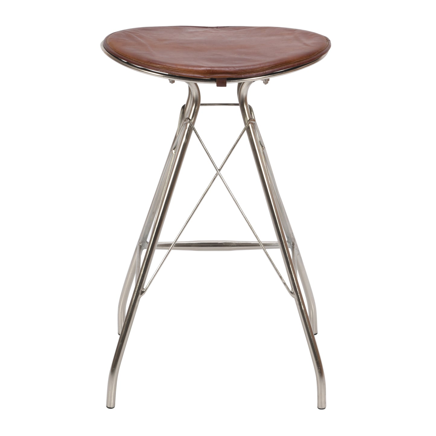 Simple Round Leather Bar Stool