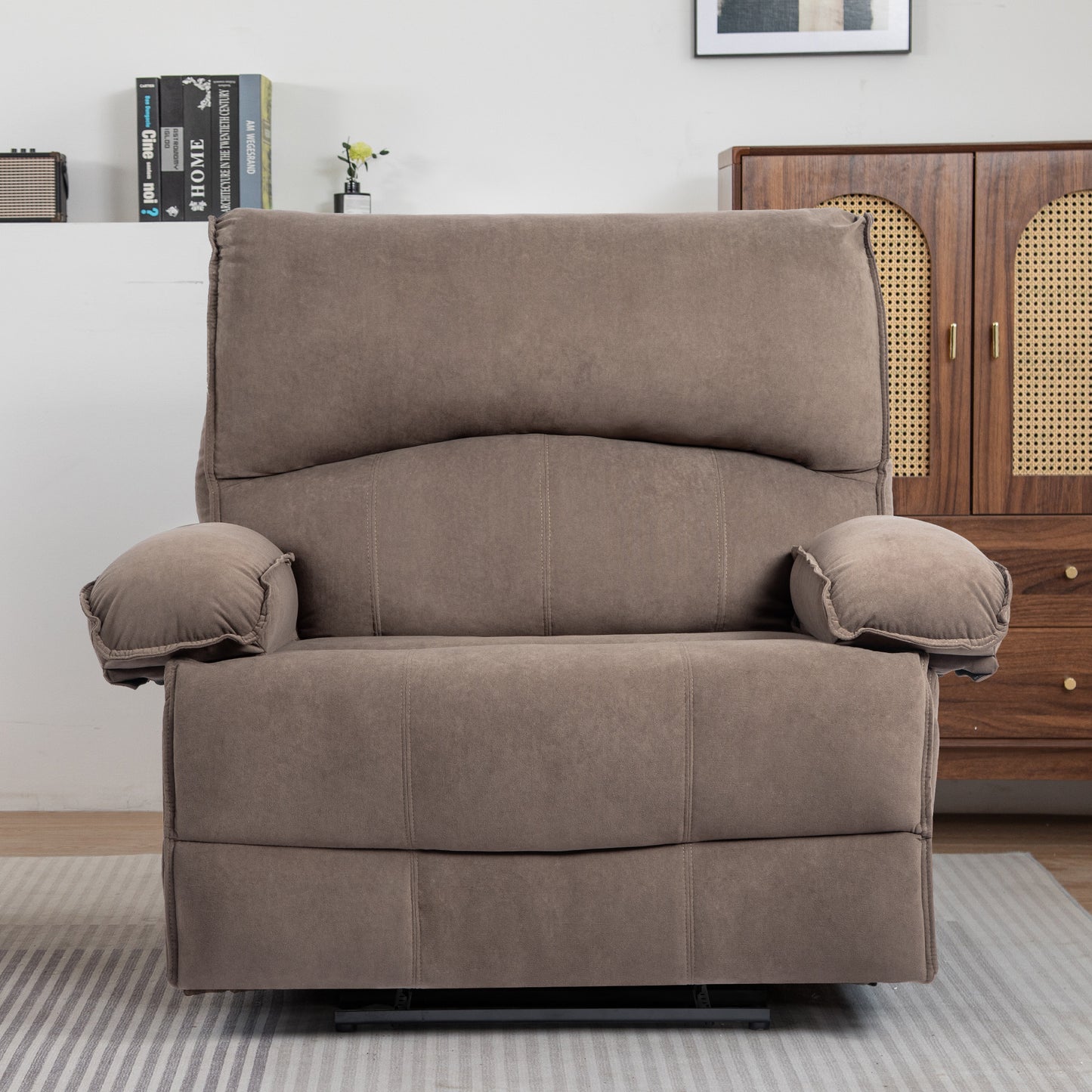 Kenzo Oversized Manual Recliner Chair - Brown