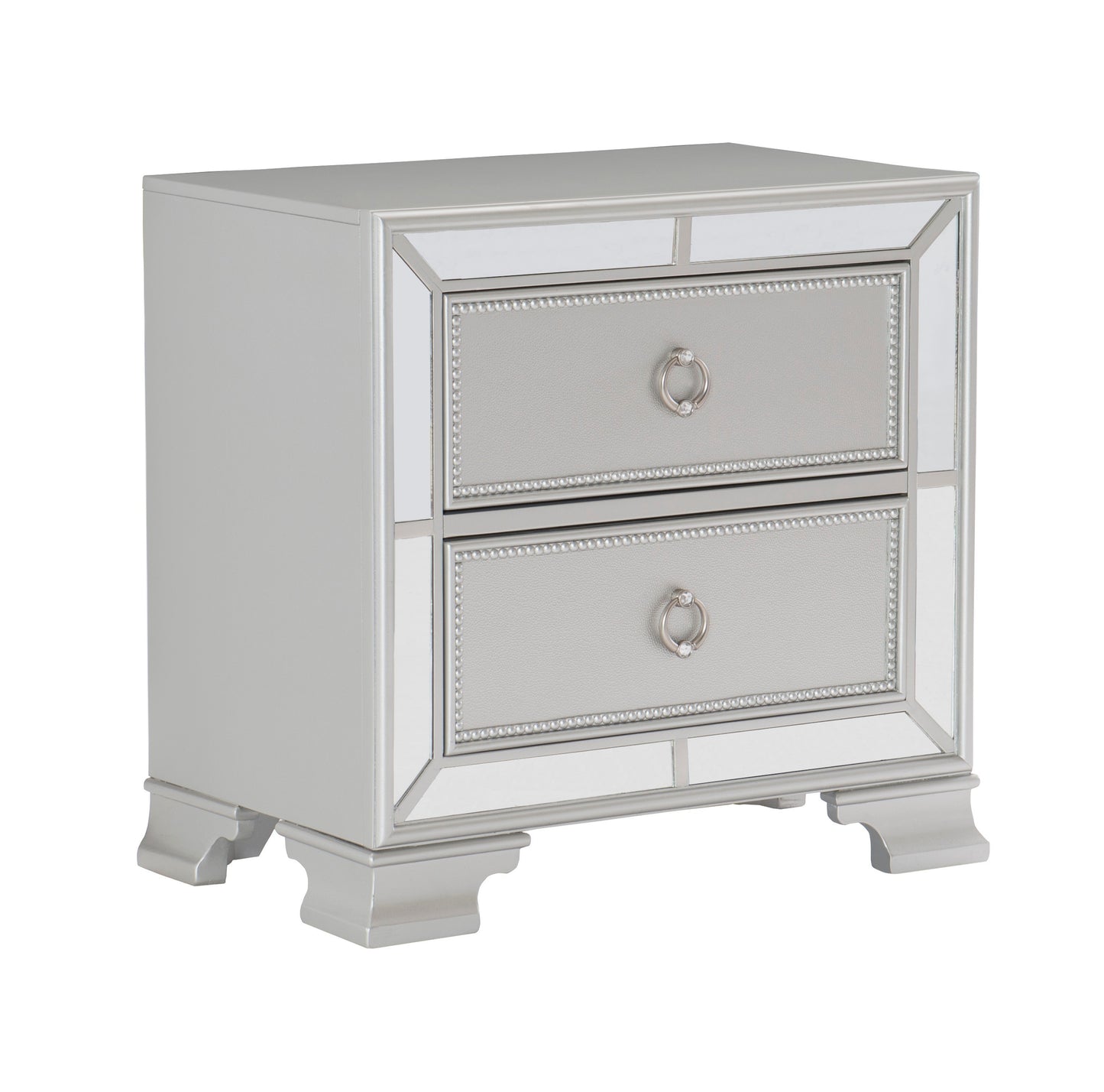 BX Nightstand of 2 Drawers - Silver