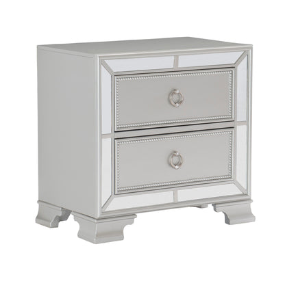 BX Nightstand of 2 Drawers - Silver