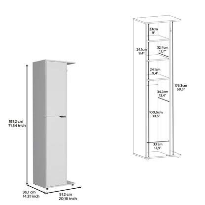 Lance One Door Storage Cabinet - White