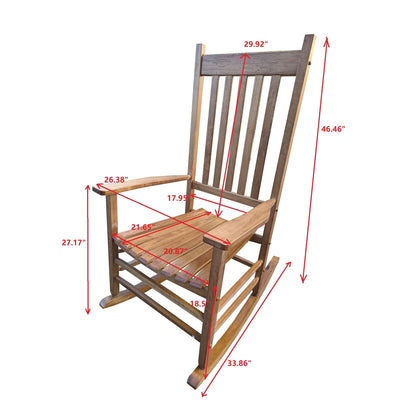 Lupe Wooden Porch Rocker Chair - Brown