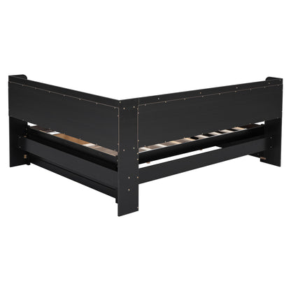 Parker Full Size Daybed with Bookcases -Drawers - Espresso