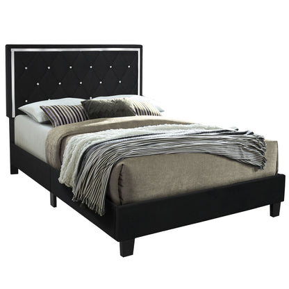 Go Green Woods Monica Velvet Upholstered Queen Platform Bed