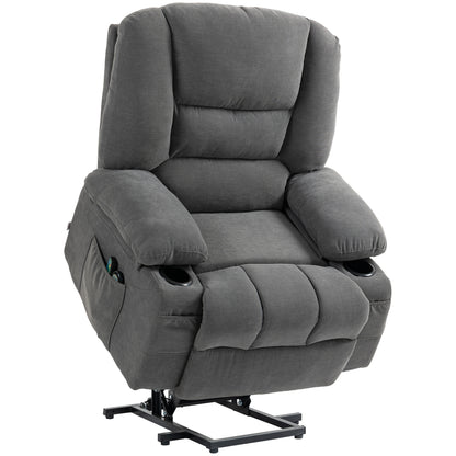 Kenzo Power Lift Recliner Chair Sofa with Vibration Massage and Heat - Gray