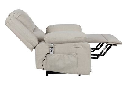 Solace Electric Power Recliner Chair with Massage and Heatin - Beige