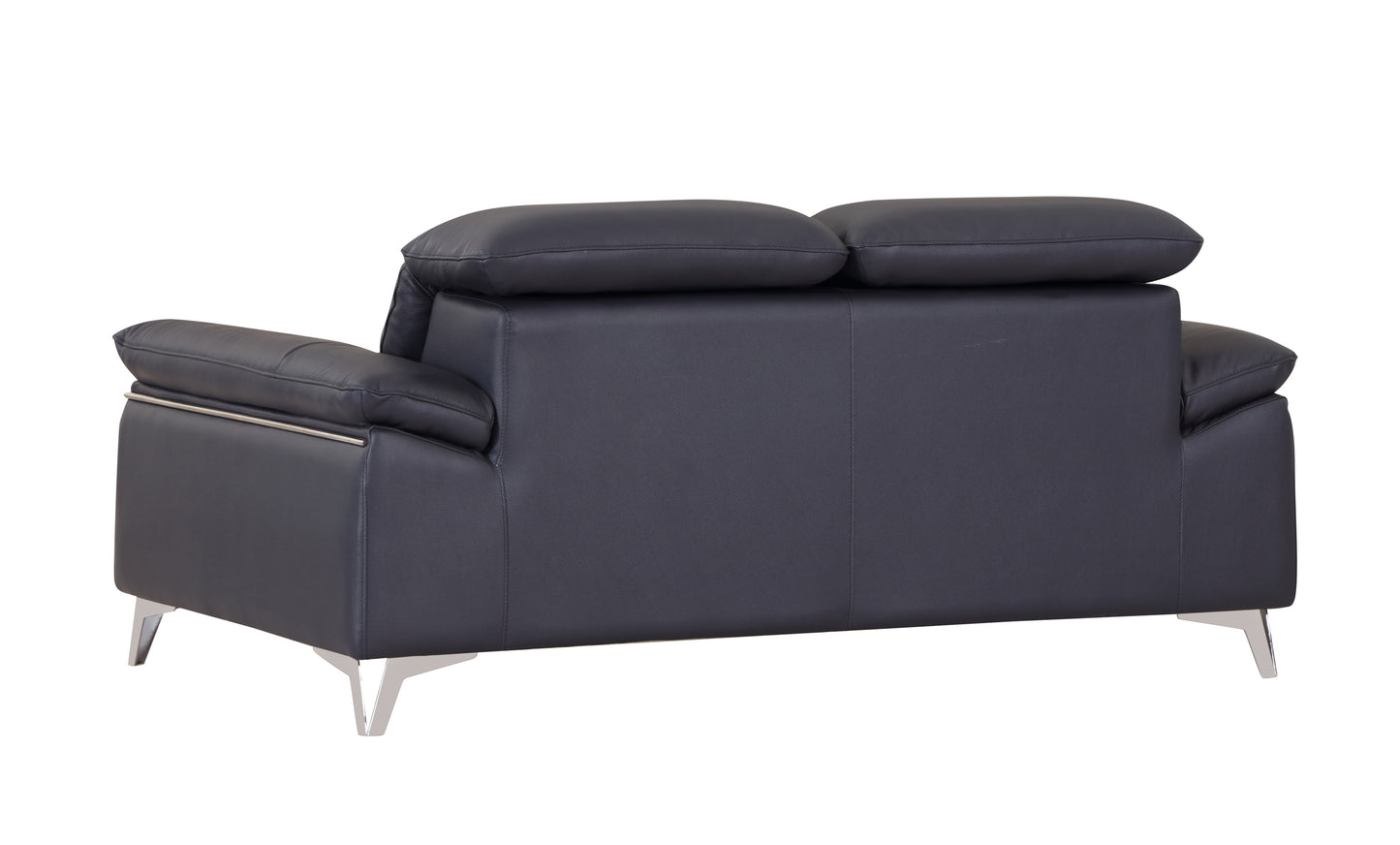 Victor Top Grain Italian Leather Loveseat - Navy