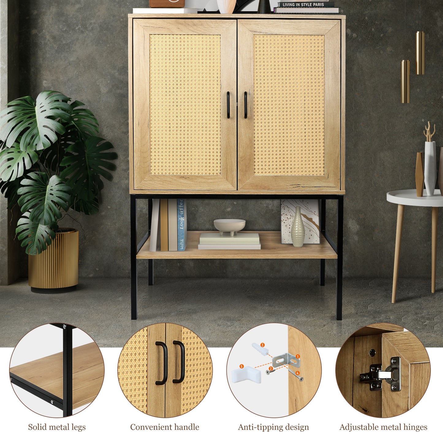 Levo Rattan Doors Free Standing Sideboard