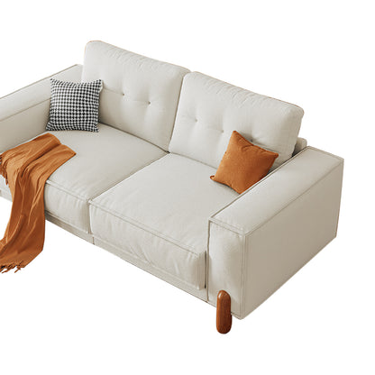 Wise Teddy Fabric Upholstered Loveseat Sofa - White