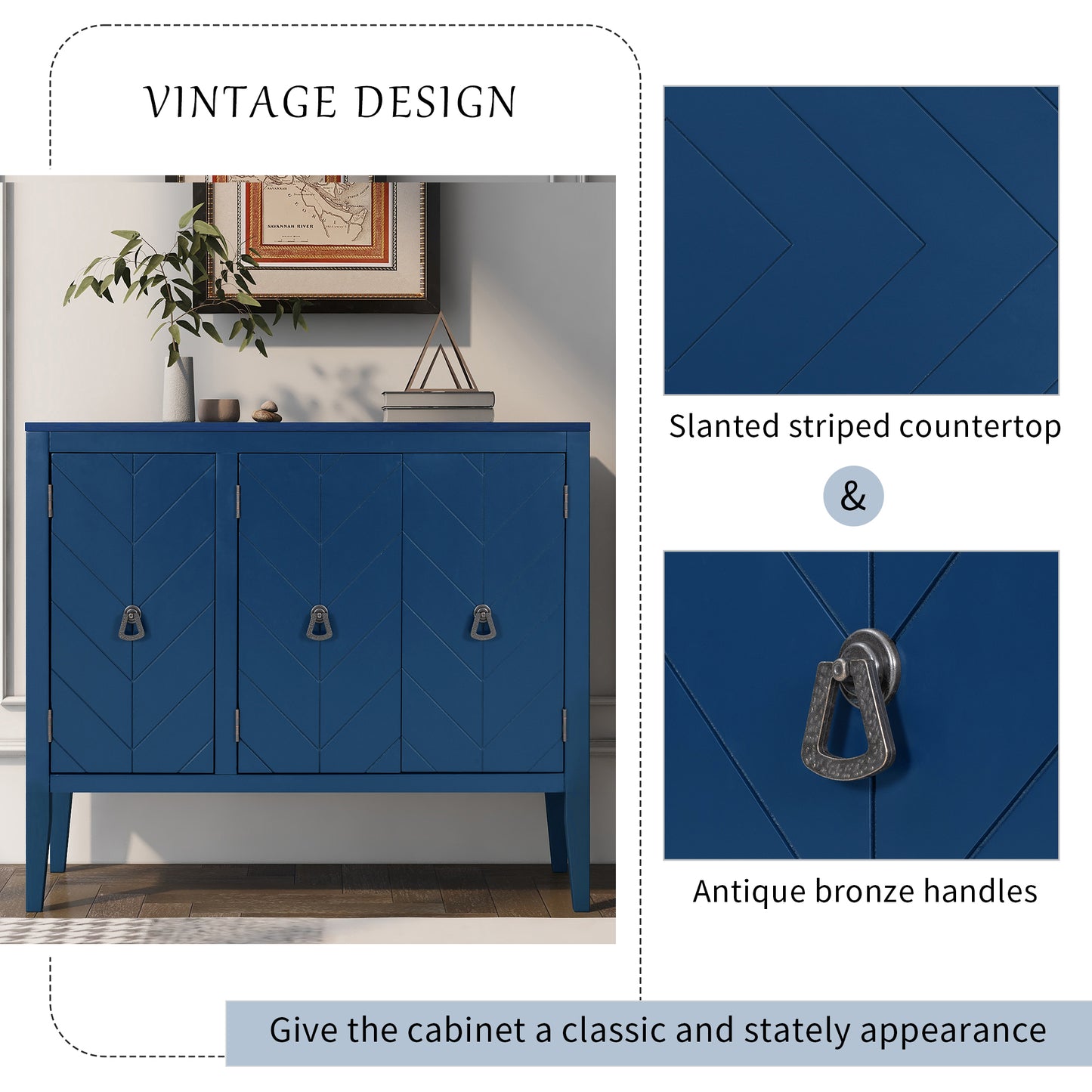 Delena Accent Storage Cabinet - Navy Blue