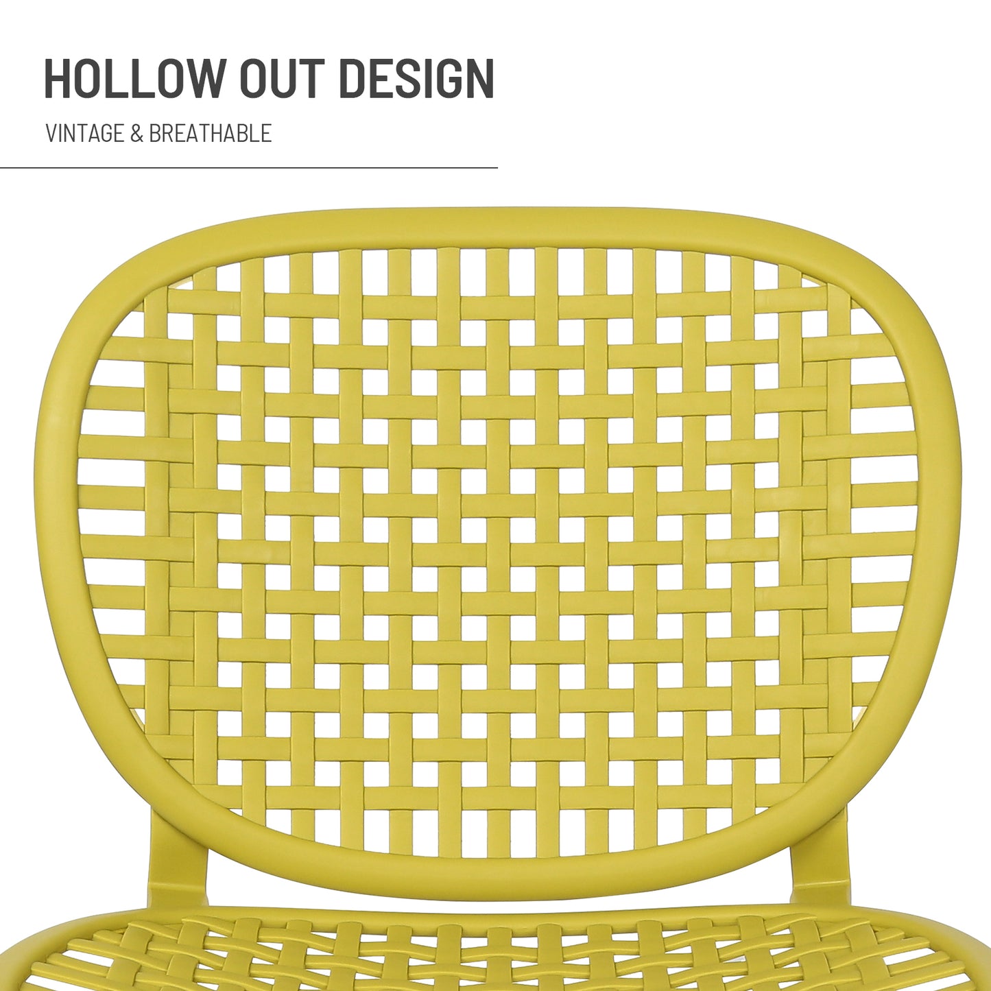 Toccara  3 Pc Retro Patio Table Chair Set - Yellow