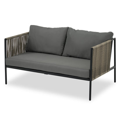 Felton 4 Pc Patio Rope Sofa Set - Gray