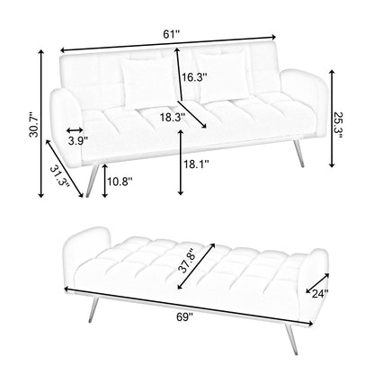 Sonic Convertible Sofa Bed- Green