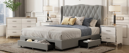 Valencia Queen Size Platform Bed - Gray