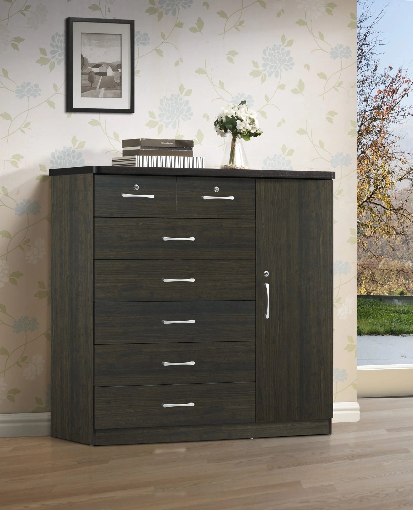 Go Green Woods 7 Drawer Chest & 1 Door