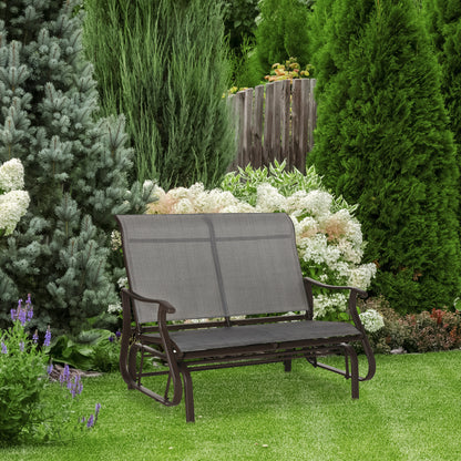 2-Person Outdoor Glider Bench - Gray