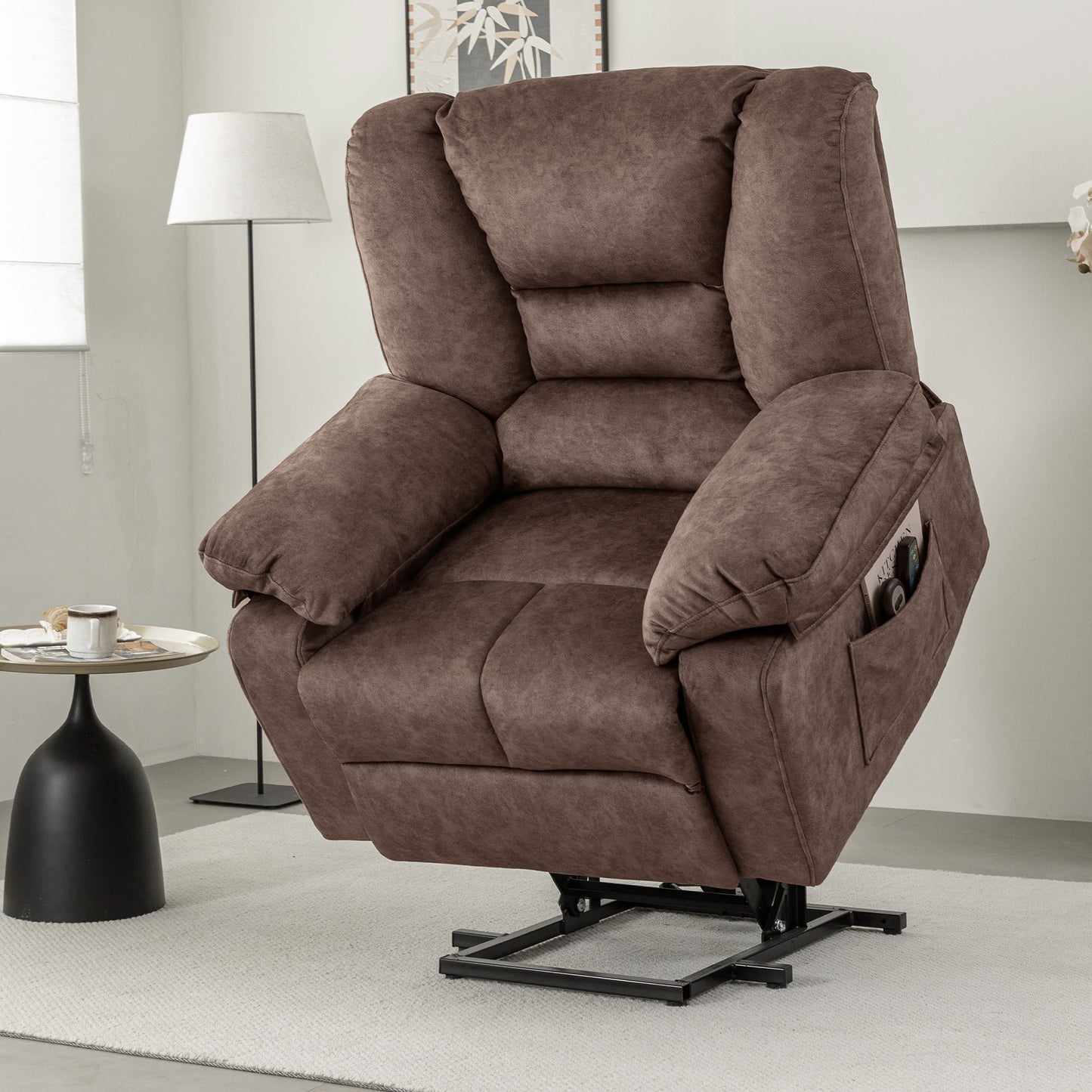 Harris Power Lift Recliner Chair with Massage - Brown