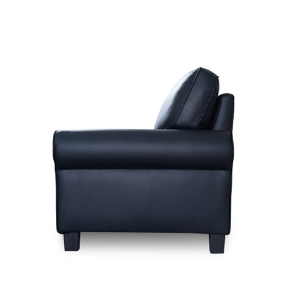 Santana Fabric Rolled Arm Loveseat - Black