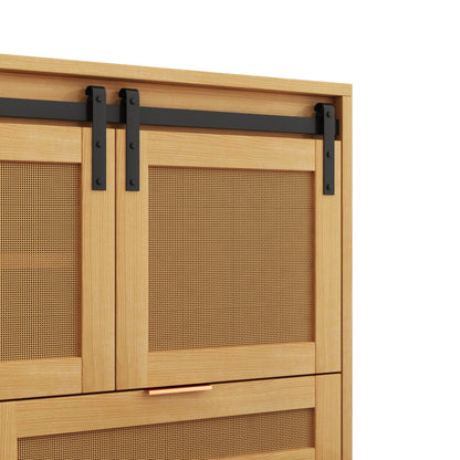 Sliding Barn Door Storage Cabinet - Wood