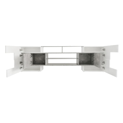 Trax TV Stand with 2 Illuminated Glass Shelves - Grey