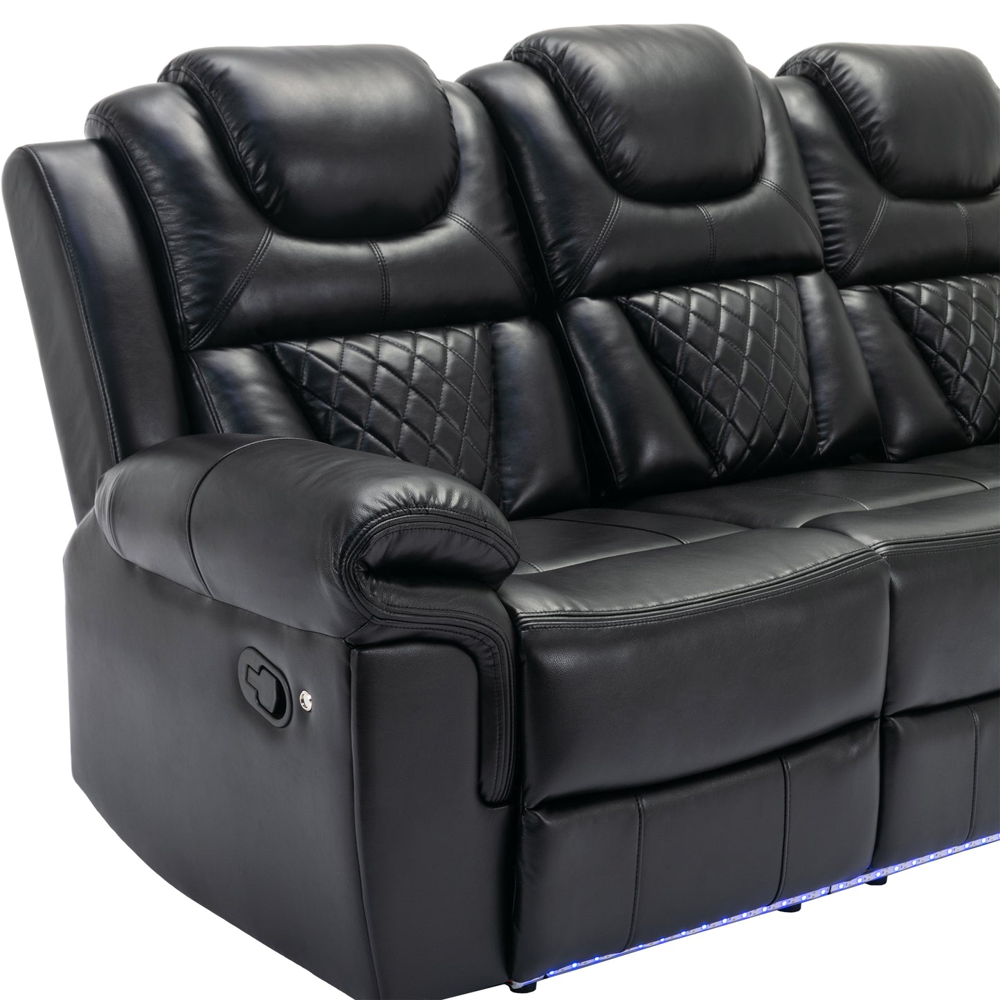 Milo 3 Pieces Recliner Sofa Sets - Black