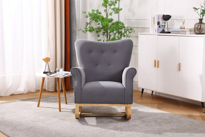 Jarvis Velvet Rocking Chair - Gray