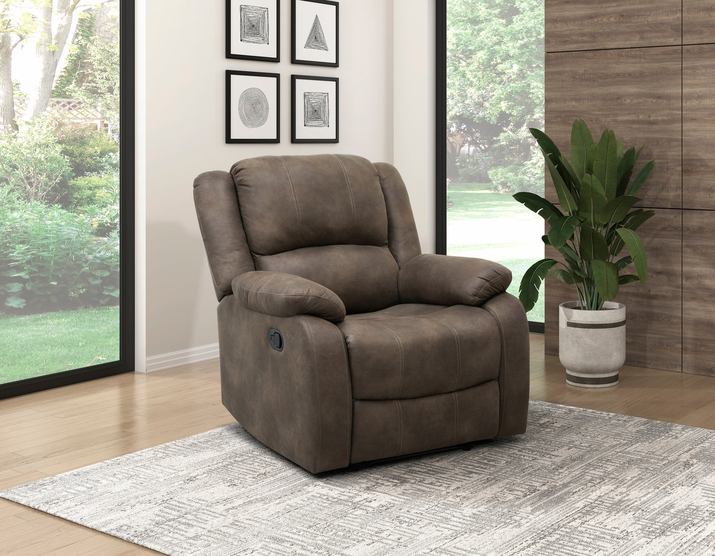 Anya Solid Wood Frame Reclining Chair - Brown