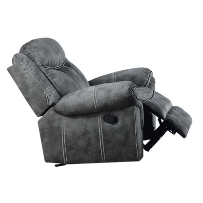 Ava Glider Velvet Recliner  - Gray