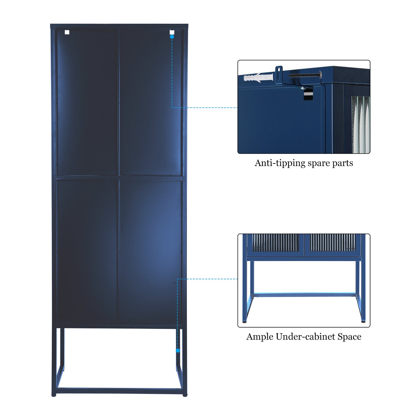 Nera II Tempered Glass Cabinet - Blue