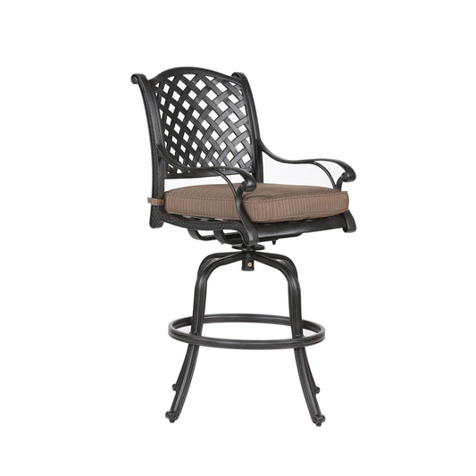 Mico Patio Outdoor Aluminum Bar Stool (Set of 2) - Brown