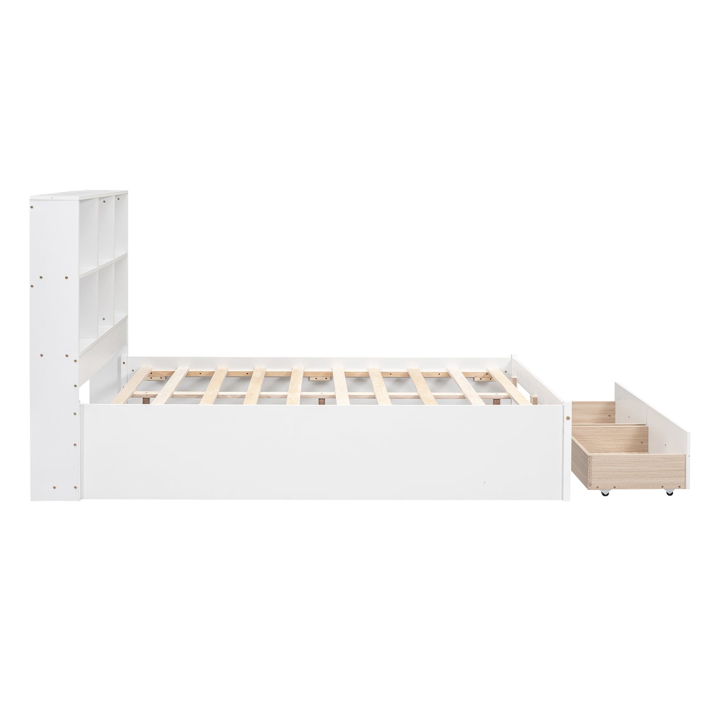 Jazz Full Size Platform Bed w 2 Drawers - White