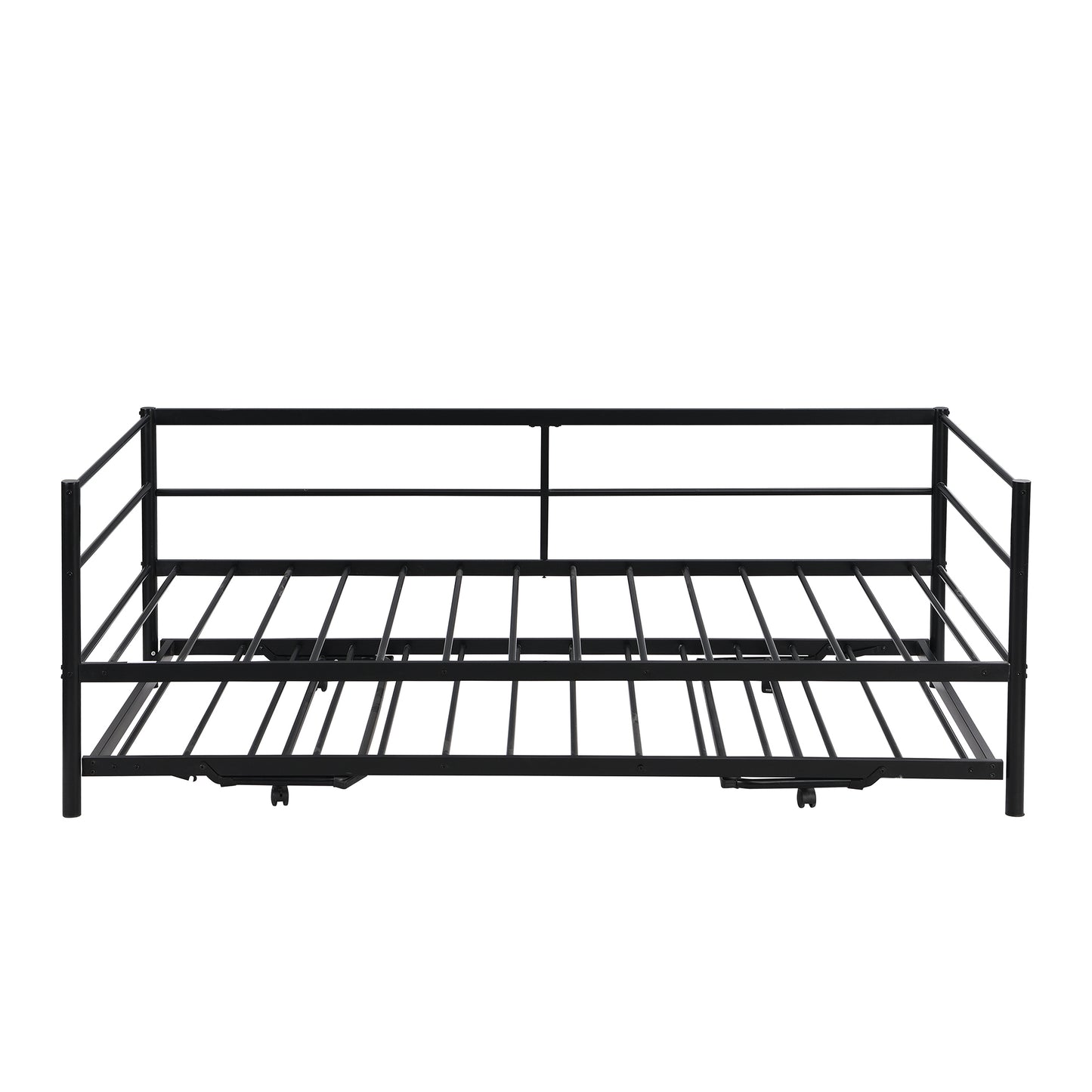 Wago Twin Size Metal Daybed with Adjustable Trundle - Black