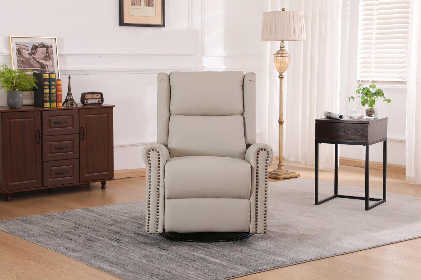 Daniela 360 Swivel Manual Recliner - Beige