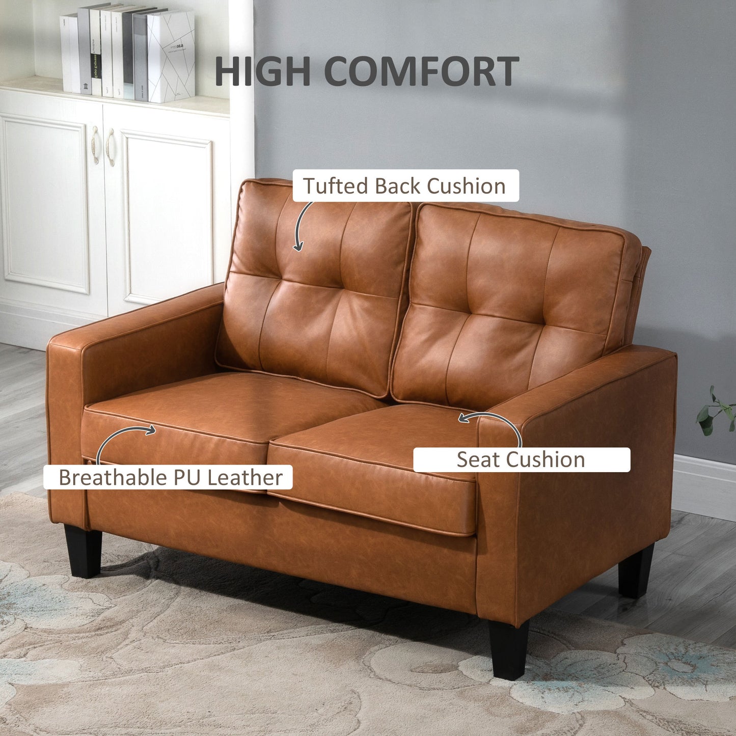 Hocom Wide Loveseat - Brown