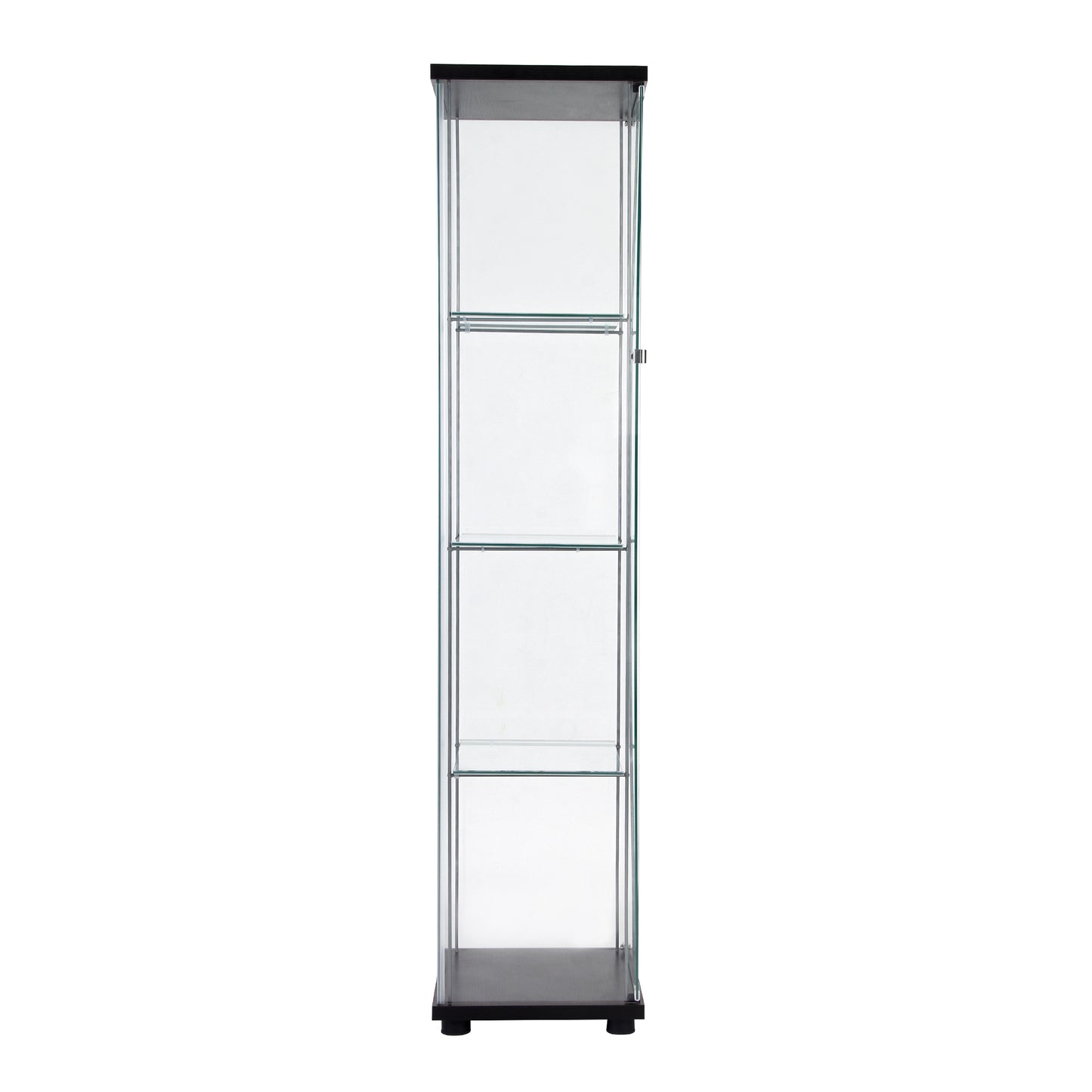 Rex 4 Shelves Glass Display Cabinet - Black