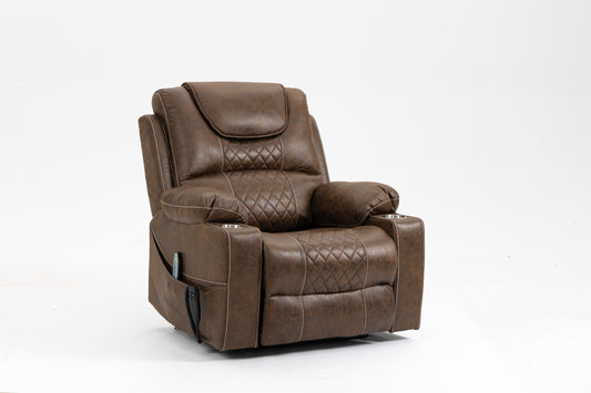 Morris Power Lift Recliner Motion Reclining Chair - Brown