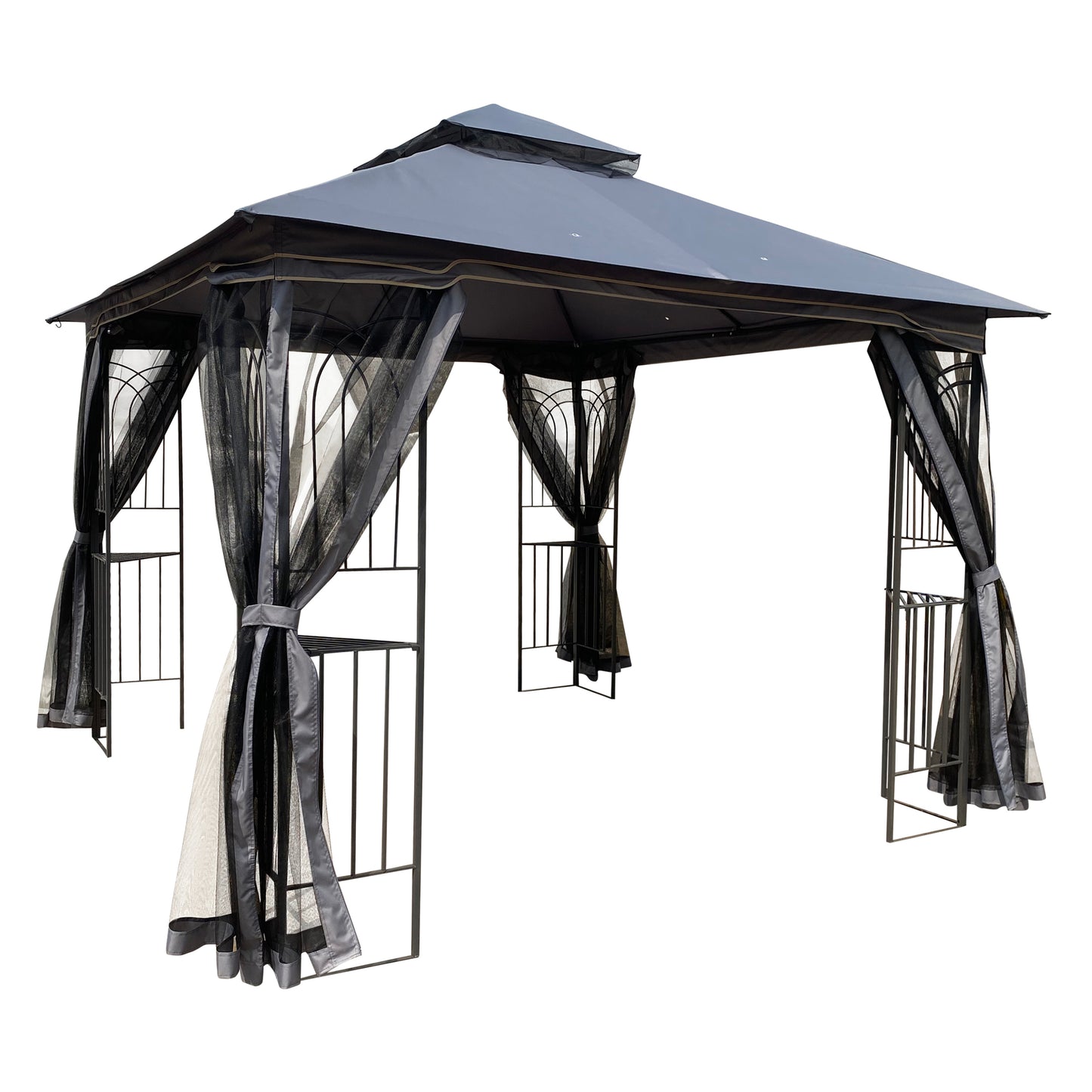 Zamora 10 x 10 ft Outdoor Patio Gazebo Canopy Tent - Gray